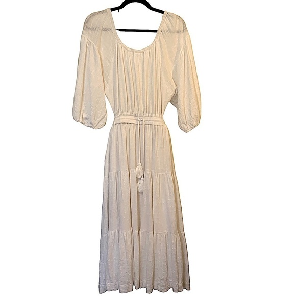 OLIA Ivory Cotton Gauze Backless Dress Size XL - Picture 3 of 14